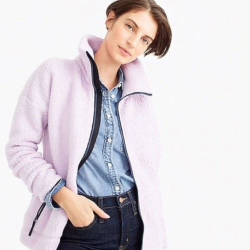 J. Crew Women’s Polartec Fleece Full Zip Jacket Ivory Size XS